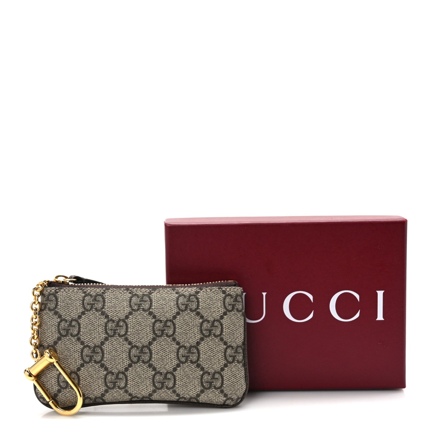 GG Supreme Monogram Key Case Brown