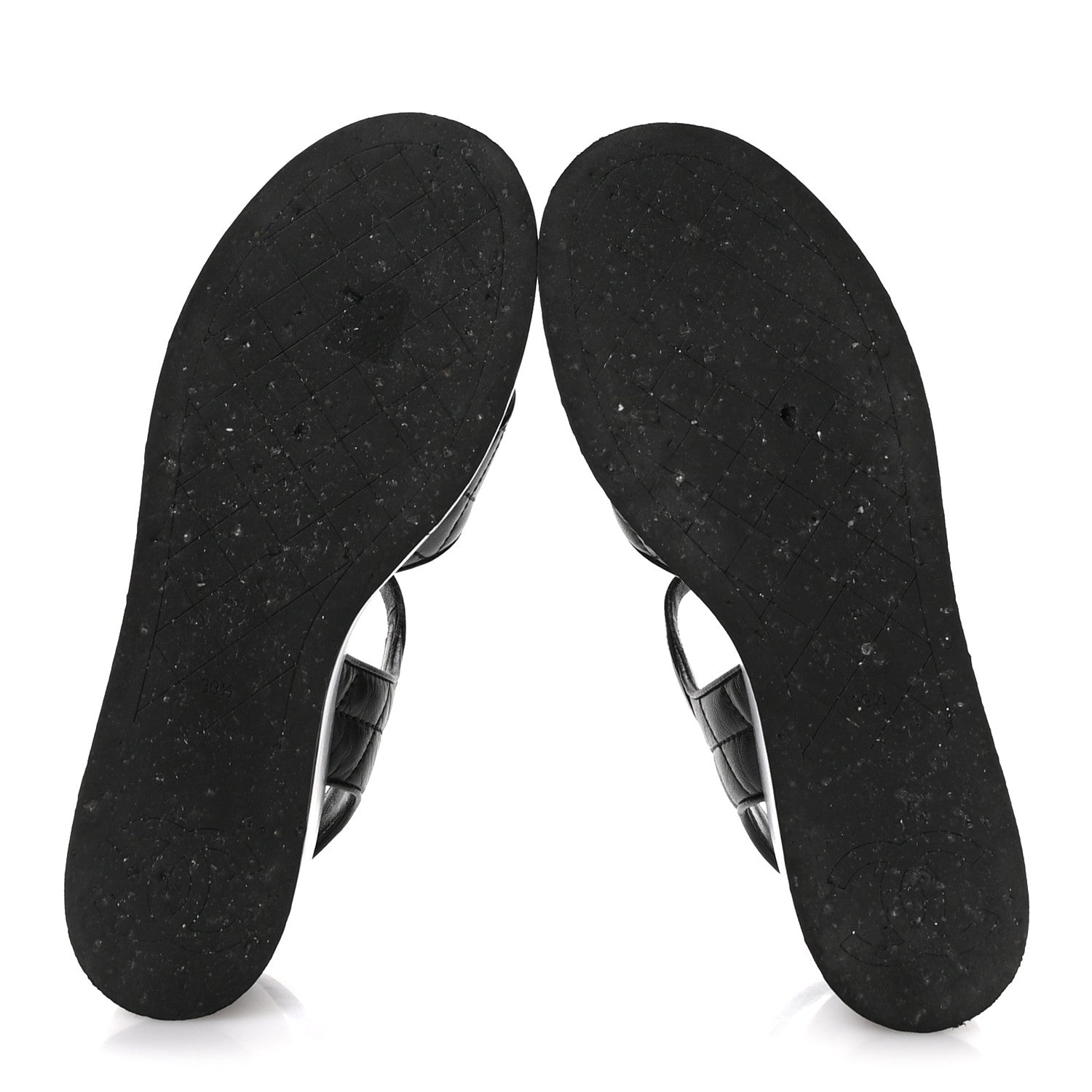 Chanel Lambskin Quilted Platform Sandals 39.5 Black 6 of 9