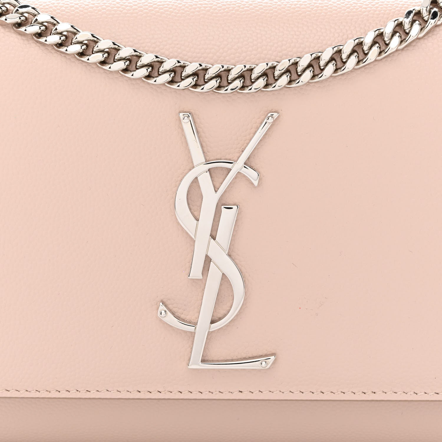 Saint Laurent Grain De Poudre Small Monogram Kate Satchel Marble Pink 7 of 9