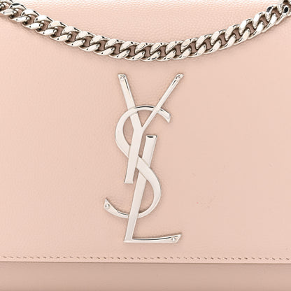 Saint Laurent Grain De Poudre Small Monogram Kate Satchel Marble Pink 7 of 9