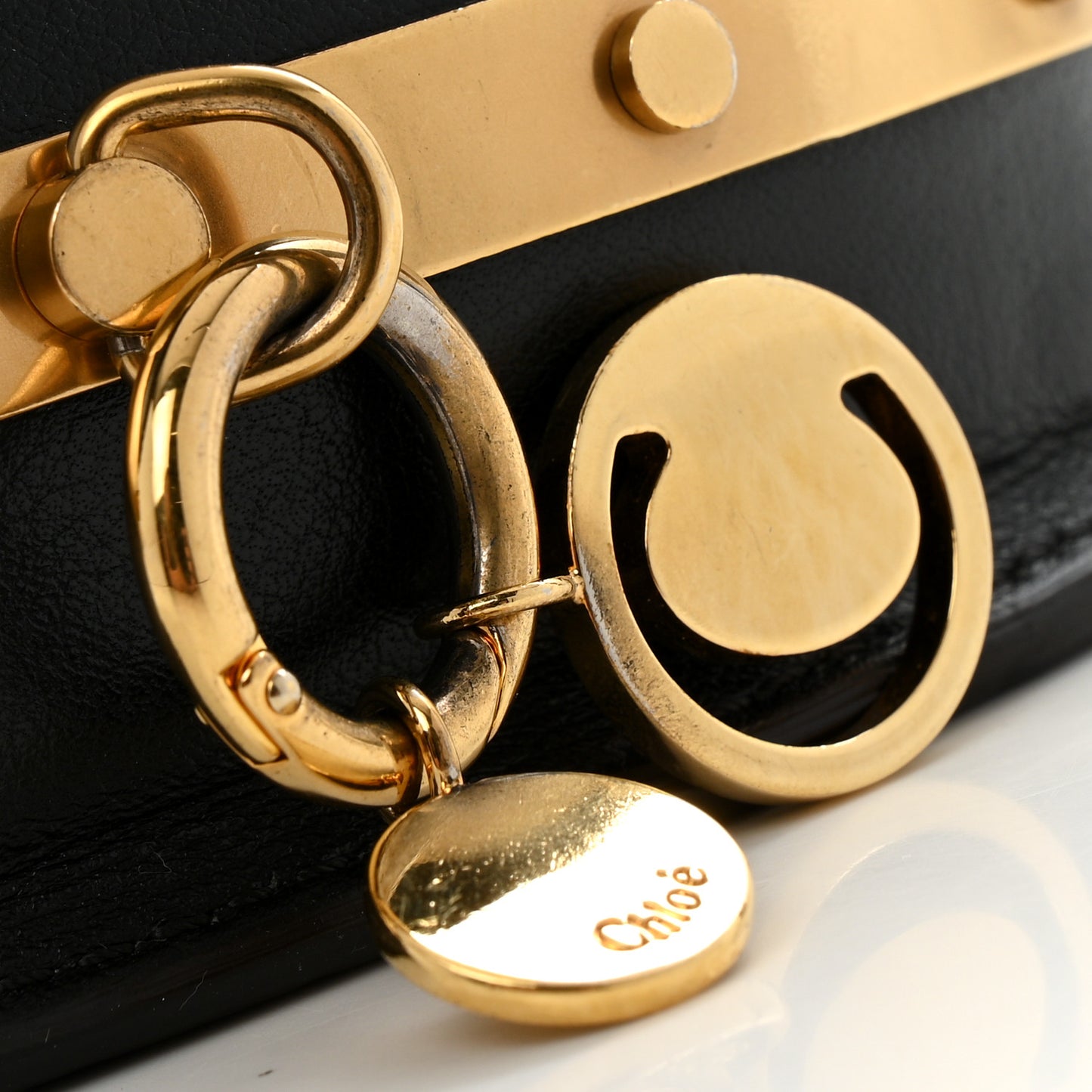 Calfskin Small Nile Bracelet Minaudiere Bag Black