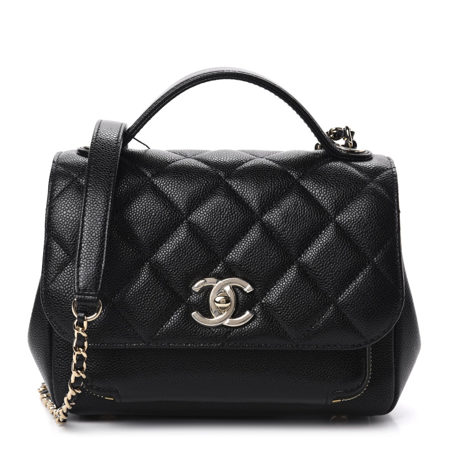 Caviar Quilted Small Business Affinity Flap Black