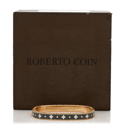 Roberto Coin 18K Rose Gold Black Diamond Venetian Princess Bangle Bracelet 4 of 4
