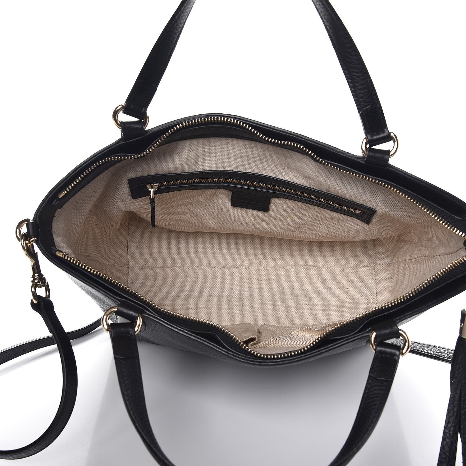 Gucci Pebbled Calfskin Small Soho Top Handle Bag Black 5 of 8