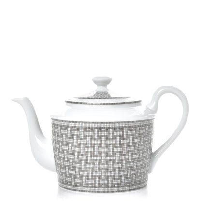 Hermes Porcelain Mosaique Au 24 Platine Coffee/Tea Pot Platinum 1 of 10