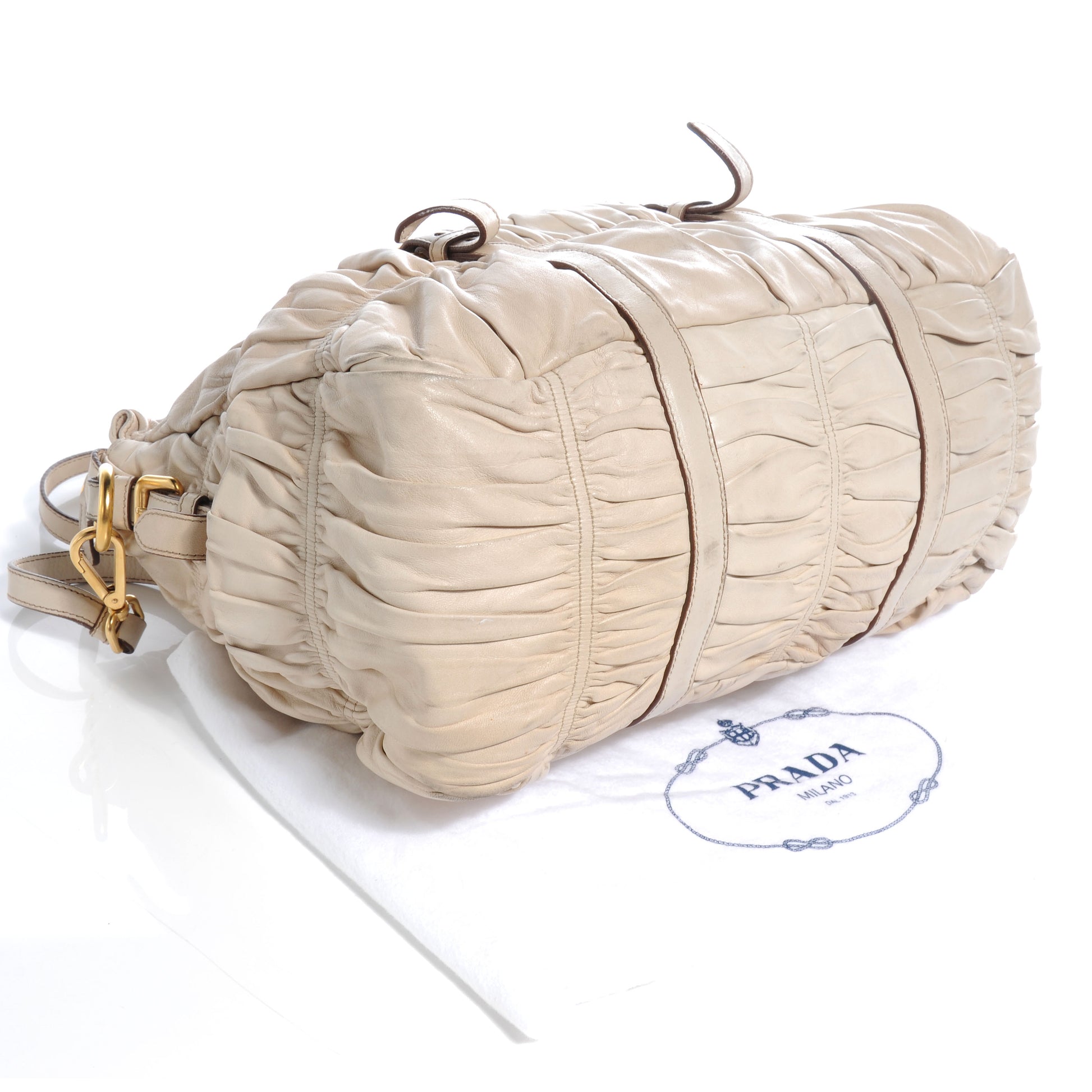Prada Nappa Gaufre Tote Platino 4 of 9