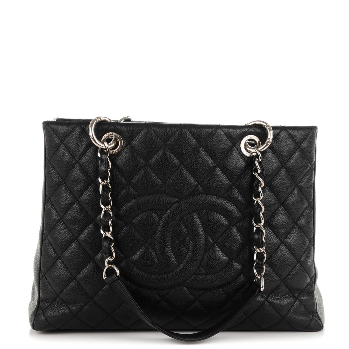 Caviar Quilted Grand Shopping Tote GST Black