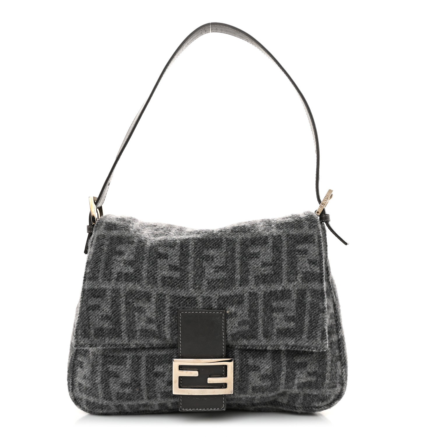 Fendi Wool Zucca Mama Baguette Grey 1 of 9