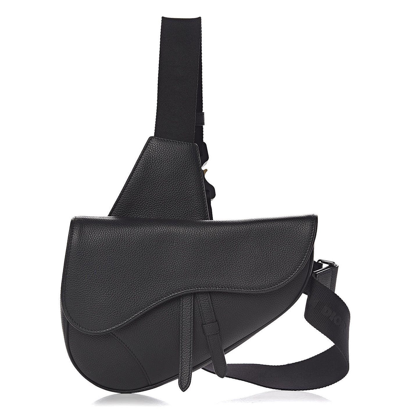 Grained Calfskin Kim Jones Saddle Bag Black