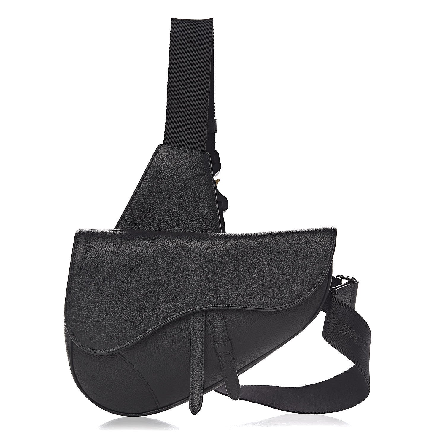 Christian Dior Grained Calfskin Kim Jones Saddle Bag Black 1 of 10