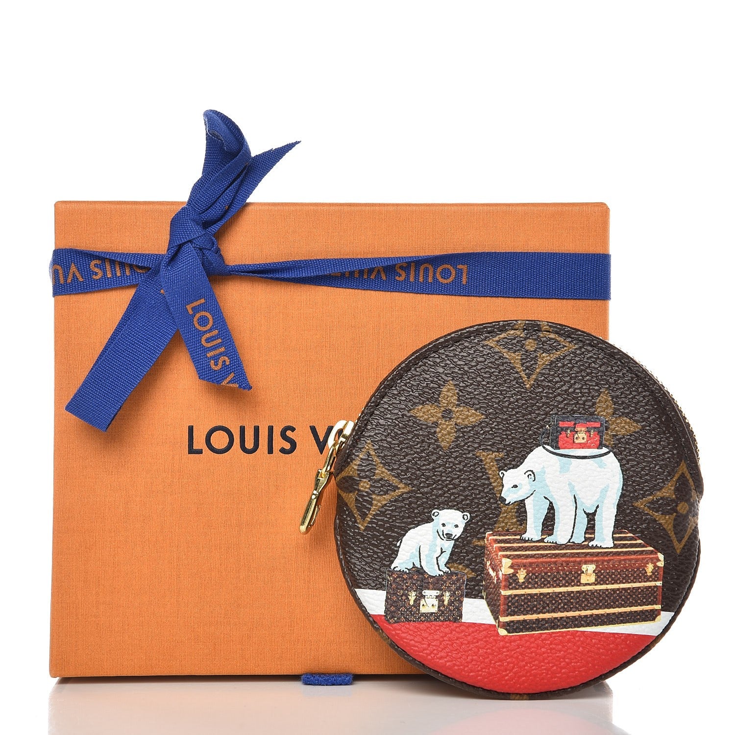 Louis Vuitton Monogram 2017 Christmas Animation Round Coin Purse 14 of 14