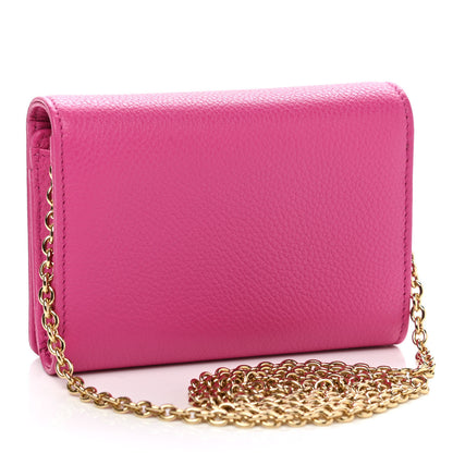 Dolce & Gabbana Smooth Calfskin Dauphine Chain Wallet Rosa Shocking 3 of 7