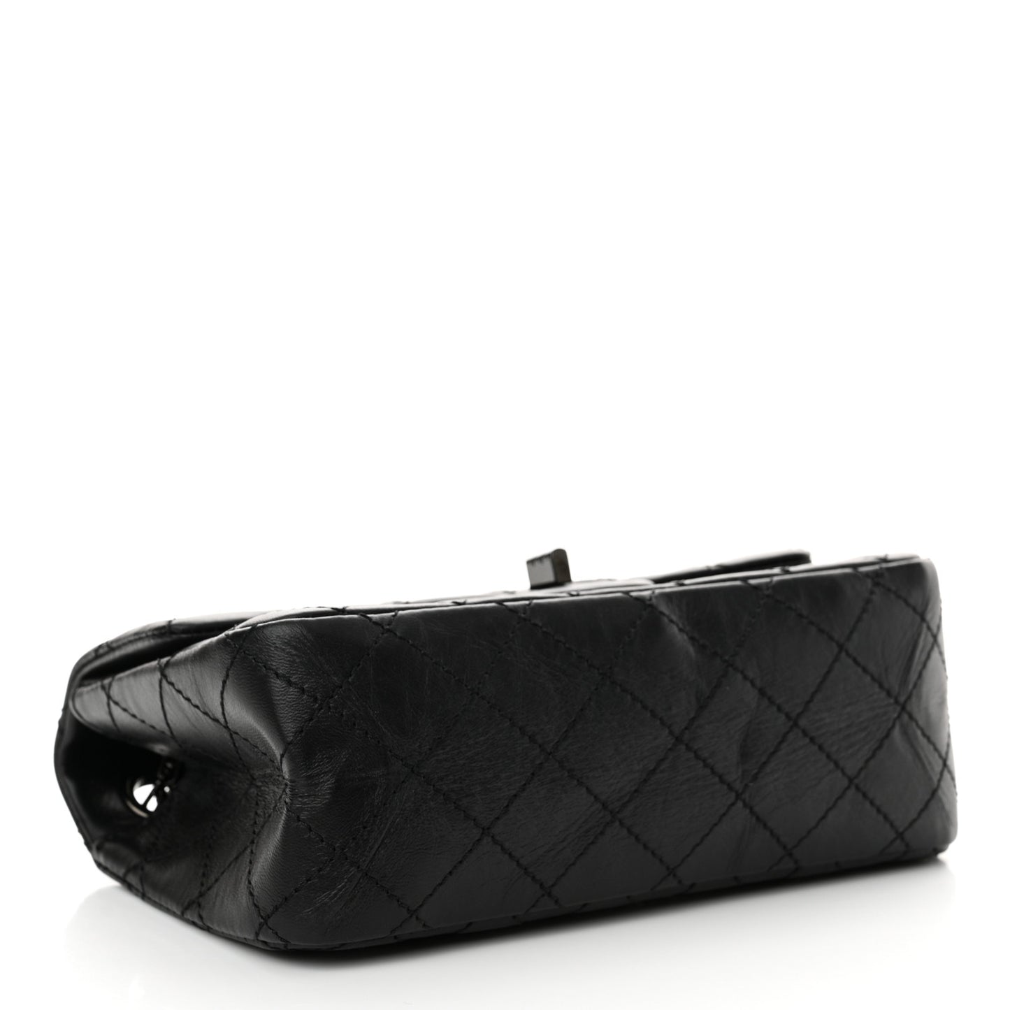 Aged Calfskin Quilted 2.55 Reissue Mini Flap So Black