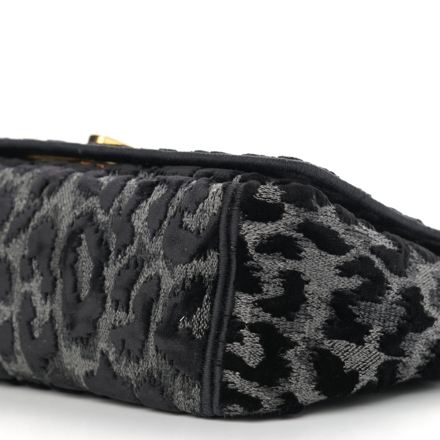 Velvet Mizza Embroidered Medium Caro Bag Gray