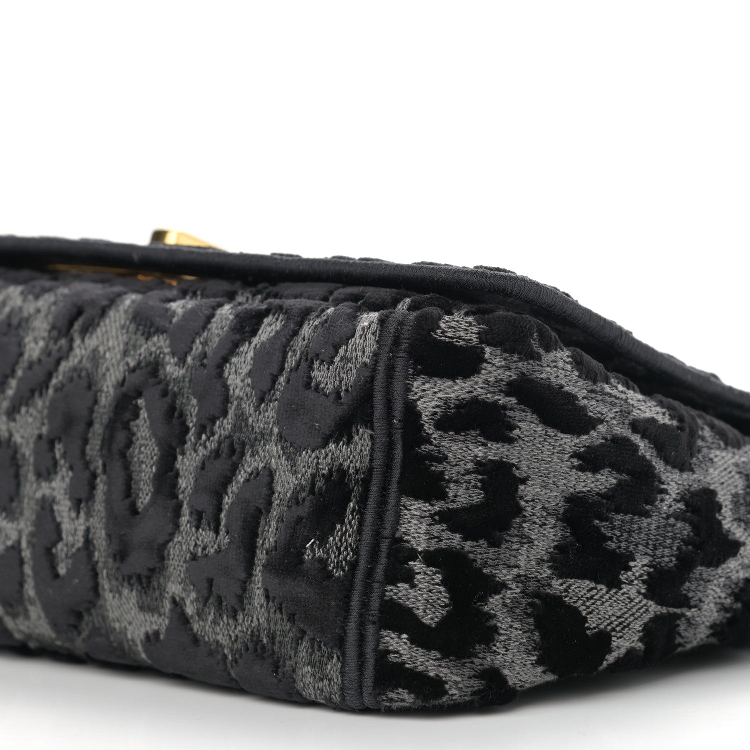 Christian Dior Velvet Mizza Embroidered Medium Caro Bag Gray 6 of 10