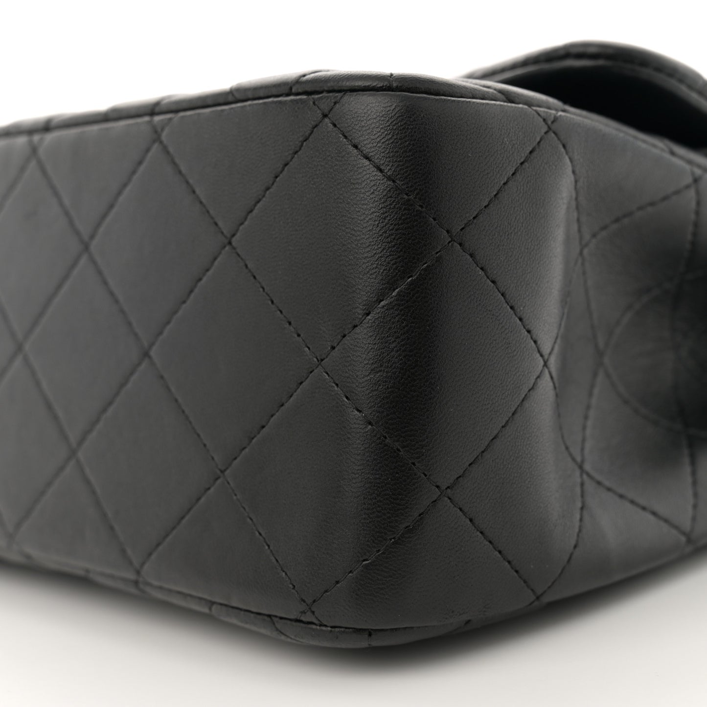 Lambskin Quilted Jumbo Double Flap Black