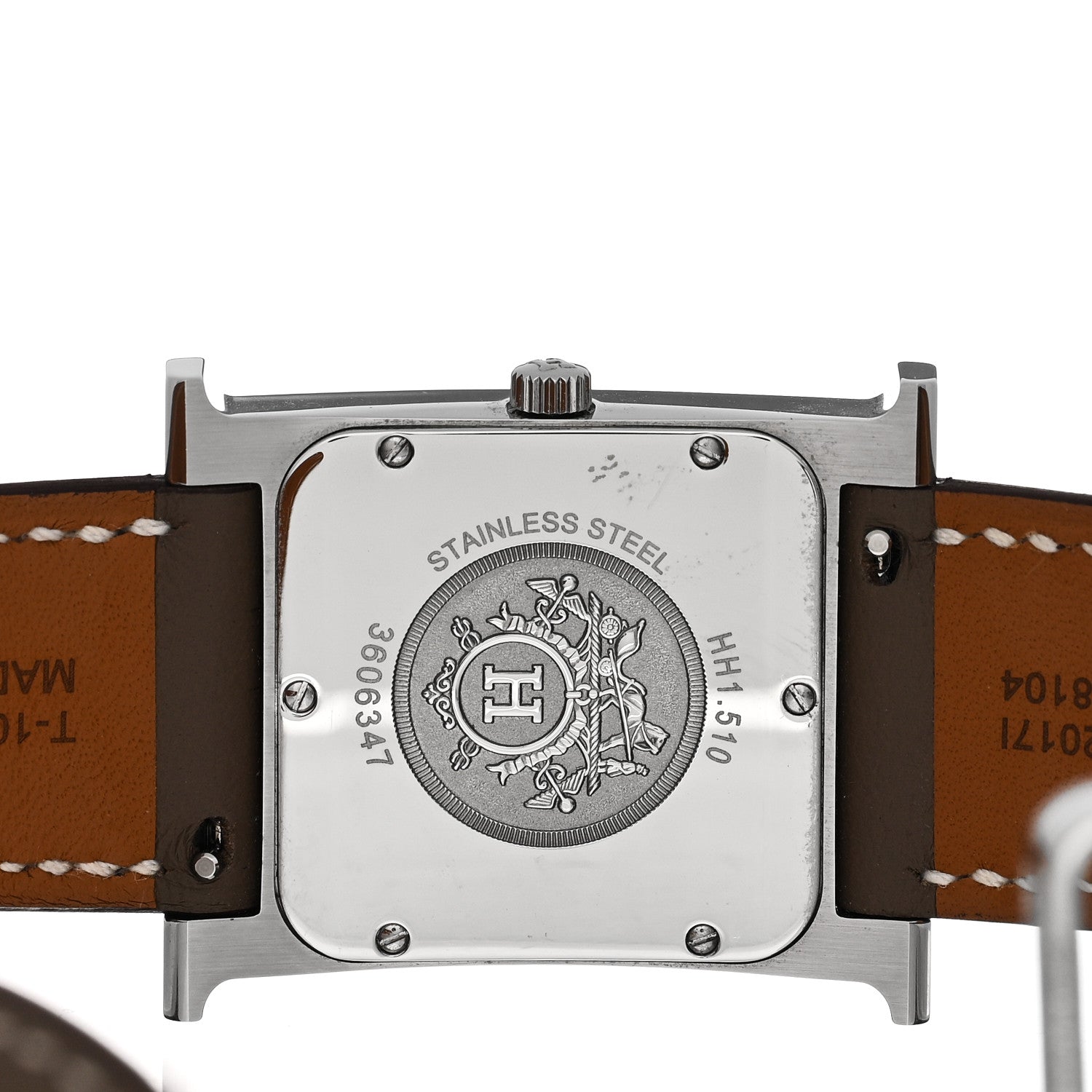 Hermes Stainless Steel Swift Diamond Mother of Pearl 26mm Heure H Hour Quartz Watch Etoupe 4 of 5
