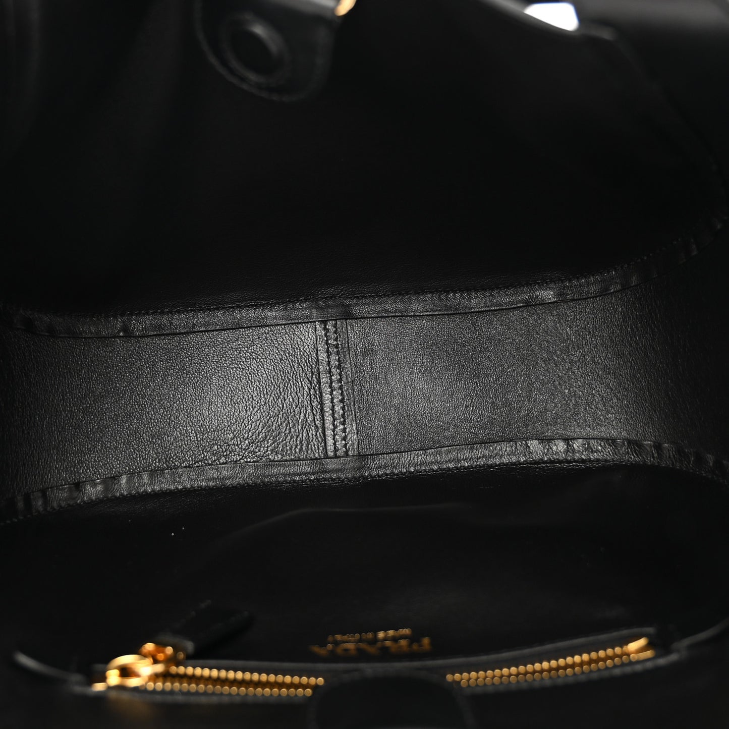 City Calfskin Metal Triangle Logo Tote Black