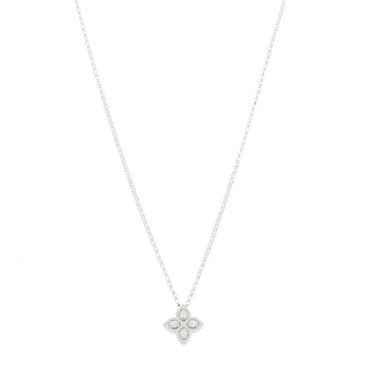 Sterling Silver Square Cross Pendant Necklace