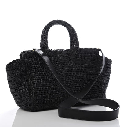 Saint Laurent Raffia Baby Monogram Downtown Cabas Black 3 of 9