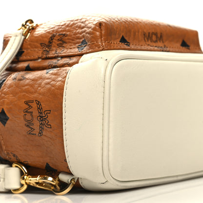 MCM Visetos X-Mini Stark Backpack Cognac White 8 of 11