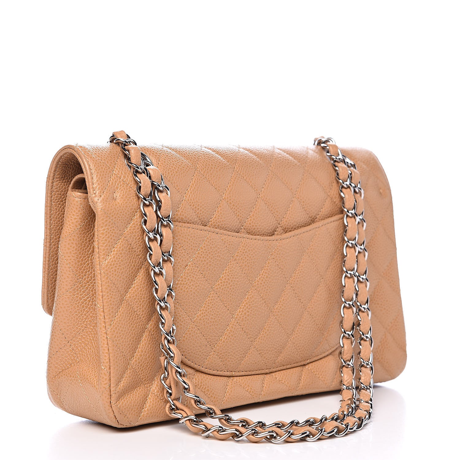 Chanel Caviar Quilted Medium Double Flap Beige 3 of 12