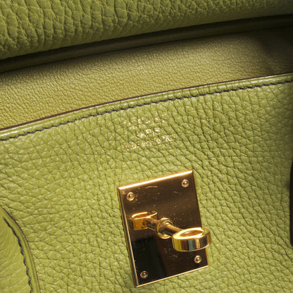 Hermes Taurillon Clemence Birkin 40 Vert Anis 8 of 10