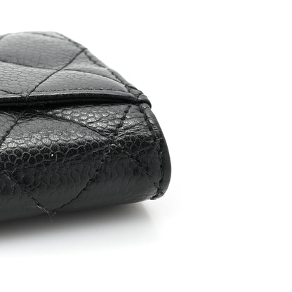 Chanel Caviar Quilted Flap Card Holder Wallet Black 12 of 13