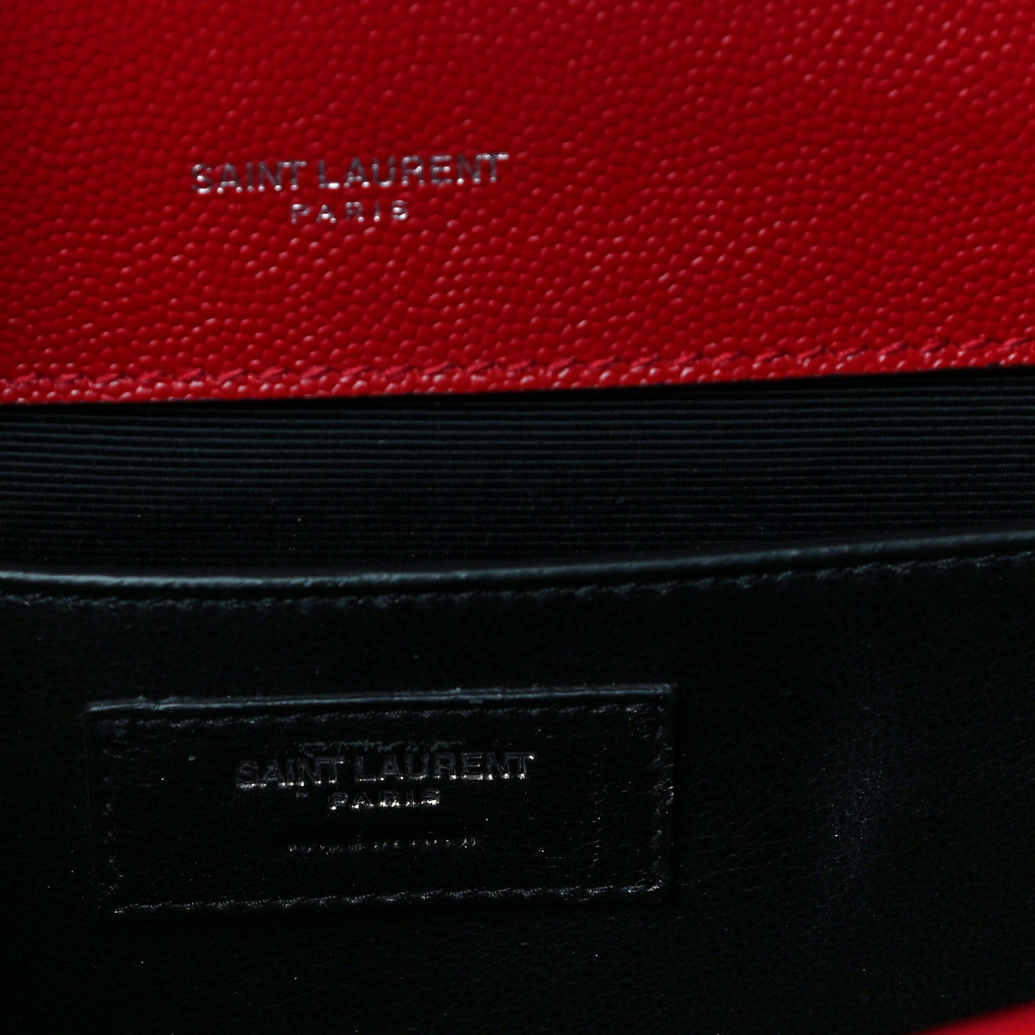 Saint Laurent Grain De Poudre Textured Mixed Matelasse Triquilt Medium Monogram Satchel New Red 8 of 11