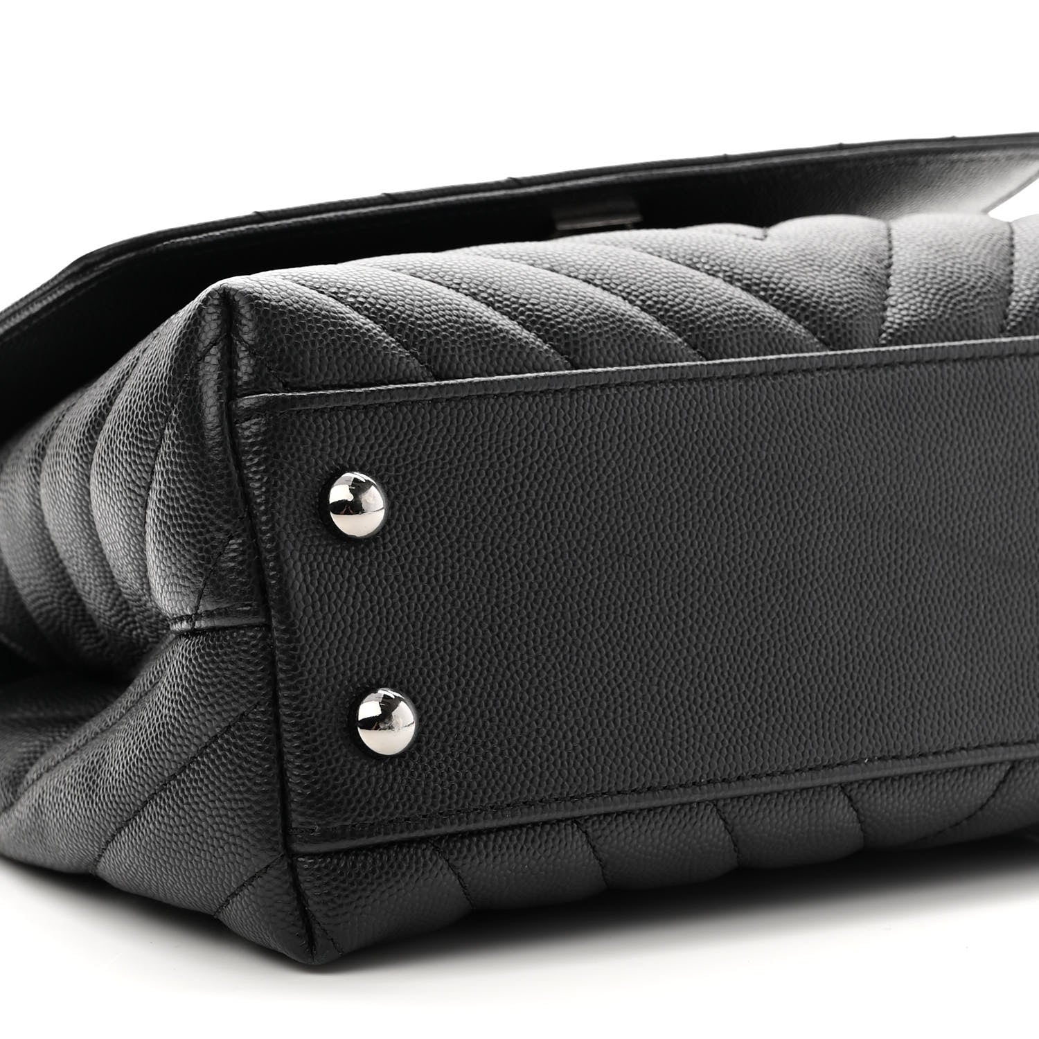 Chanel Caviar Chevron Quilted Mini Coco Handle Flap Black 9 of 10