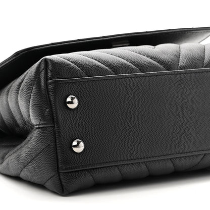 Chanel Caviar Chevron Quilted Mini Coco Handle Flap Black 9 of 10