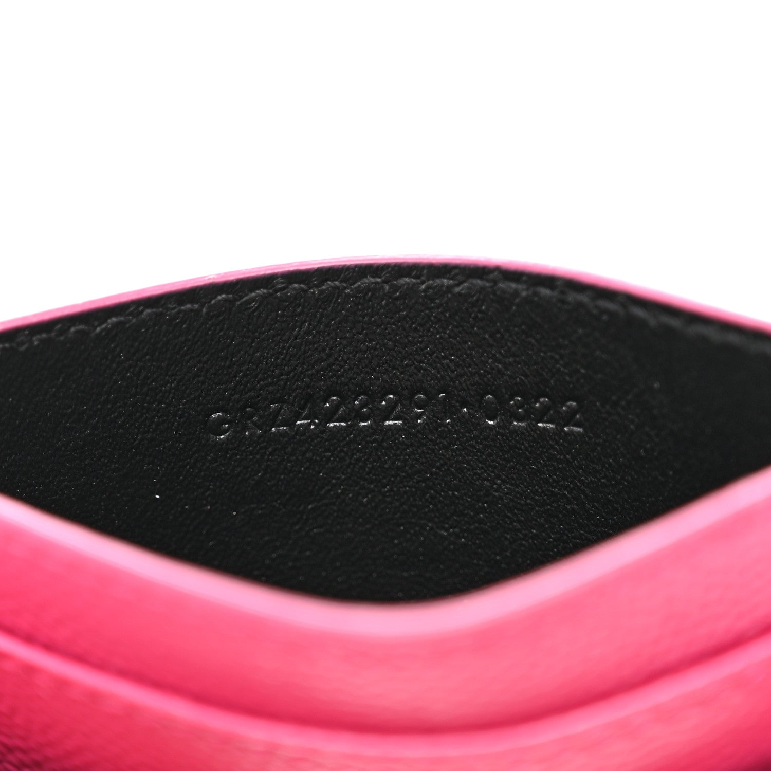 Saint Laurent Grain De Poudre Matelasse Chevron Monogram Credit Card Case Fresh Fuxia 7 of 8