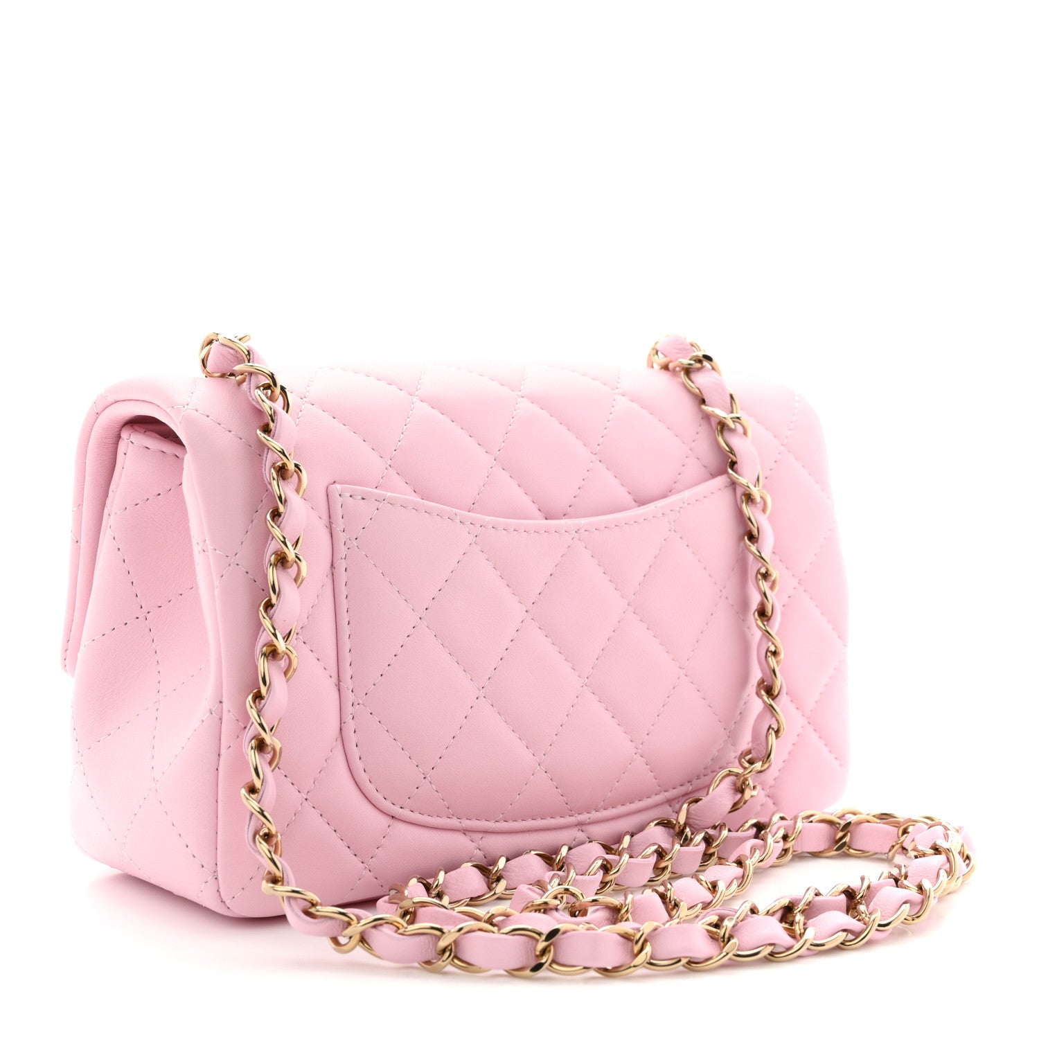 Chanel Lambskin Quilted Mini Rectangular Flap Pink 3 of 11