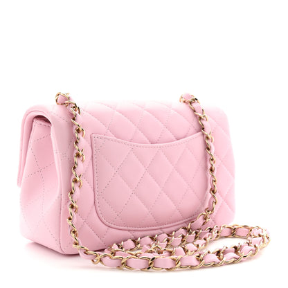 Chanel Lambskin Quilted Mini Rectangular Flap Pink 3 of 11