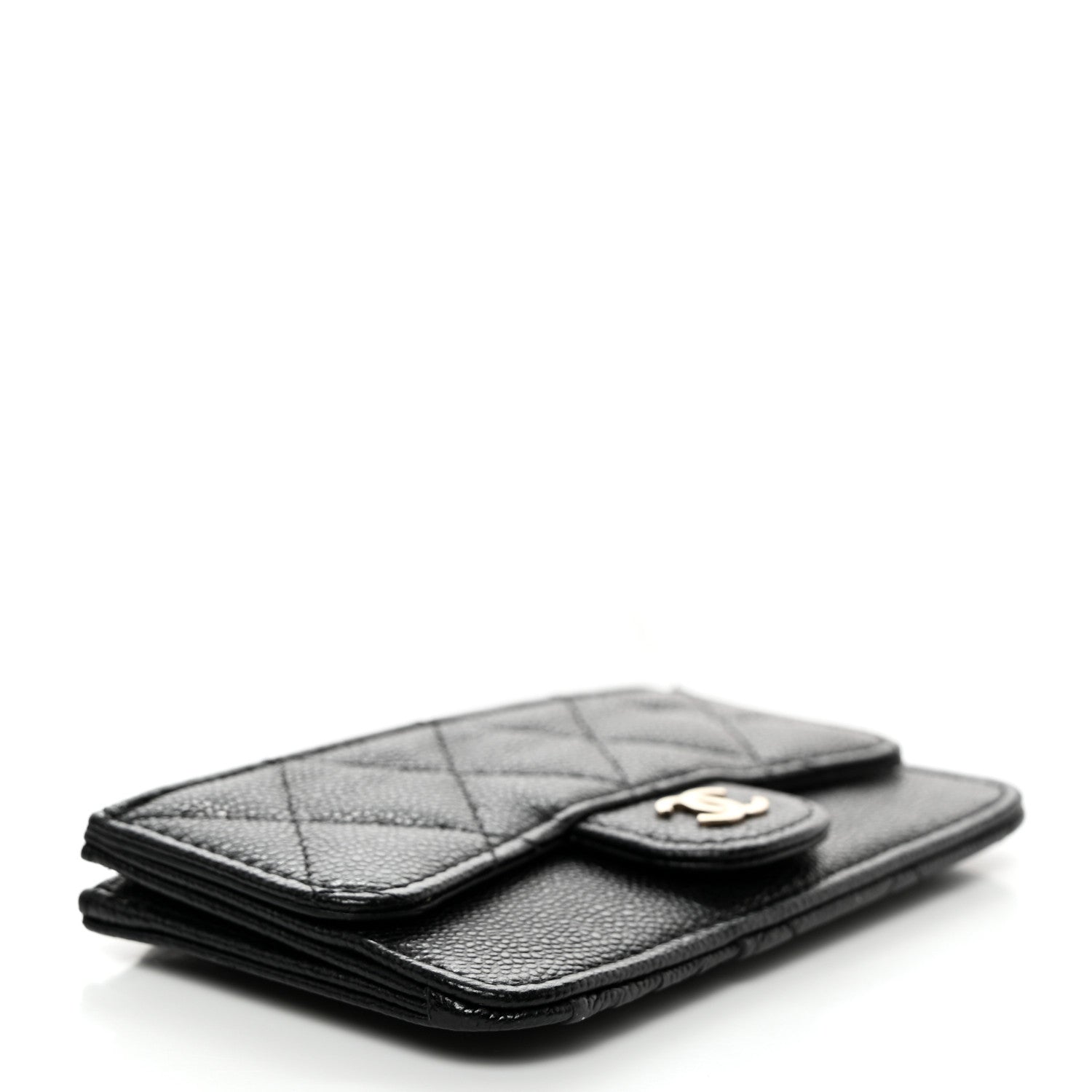 Chanel Caviar Quilted Flap Zip Card Holder Black 4 of 8