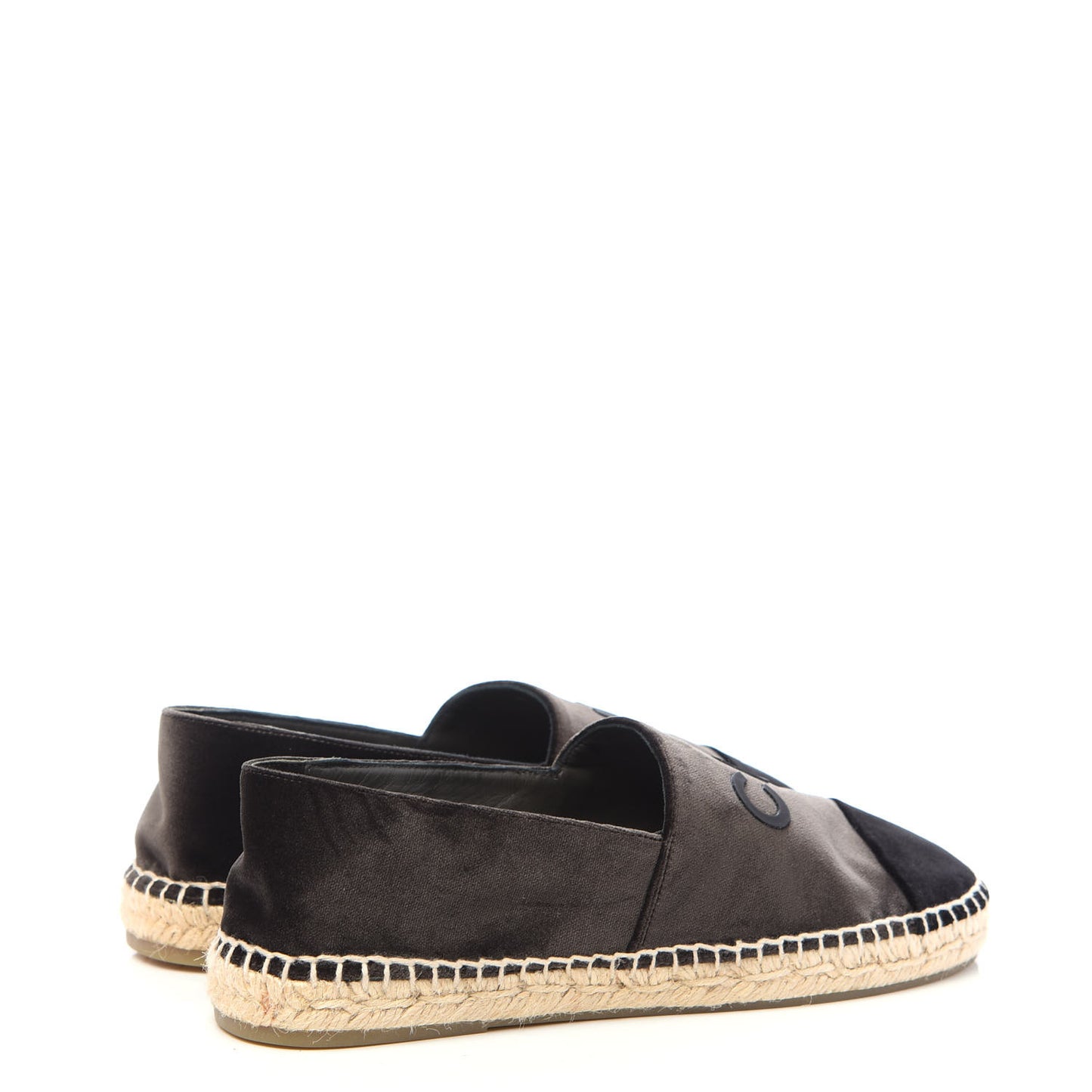 Velvet Logo Espadrilles 37 Black
