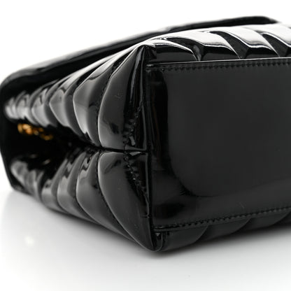 Saint Laurent Patent Y Quilted Monogram Small Loulou Chain Satchel Black 9 of 11
