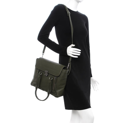 3.1 Phillip Lim 3.1 Textured Calfskin Medium Pashli Satchel Military Green 2 of 8
