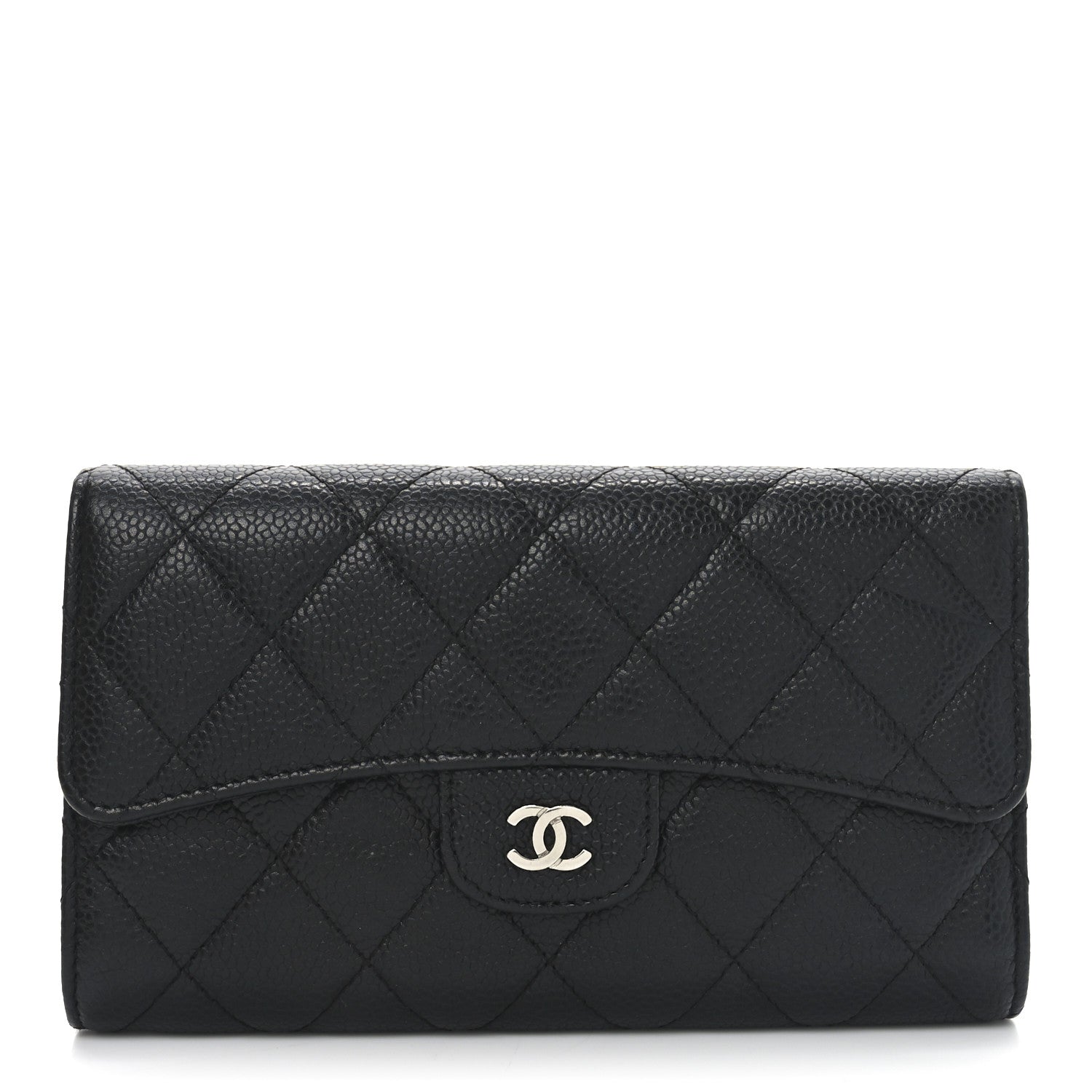 Chanel Caviar Quilted Large Flap Wallet Black 1 of 8