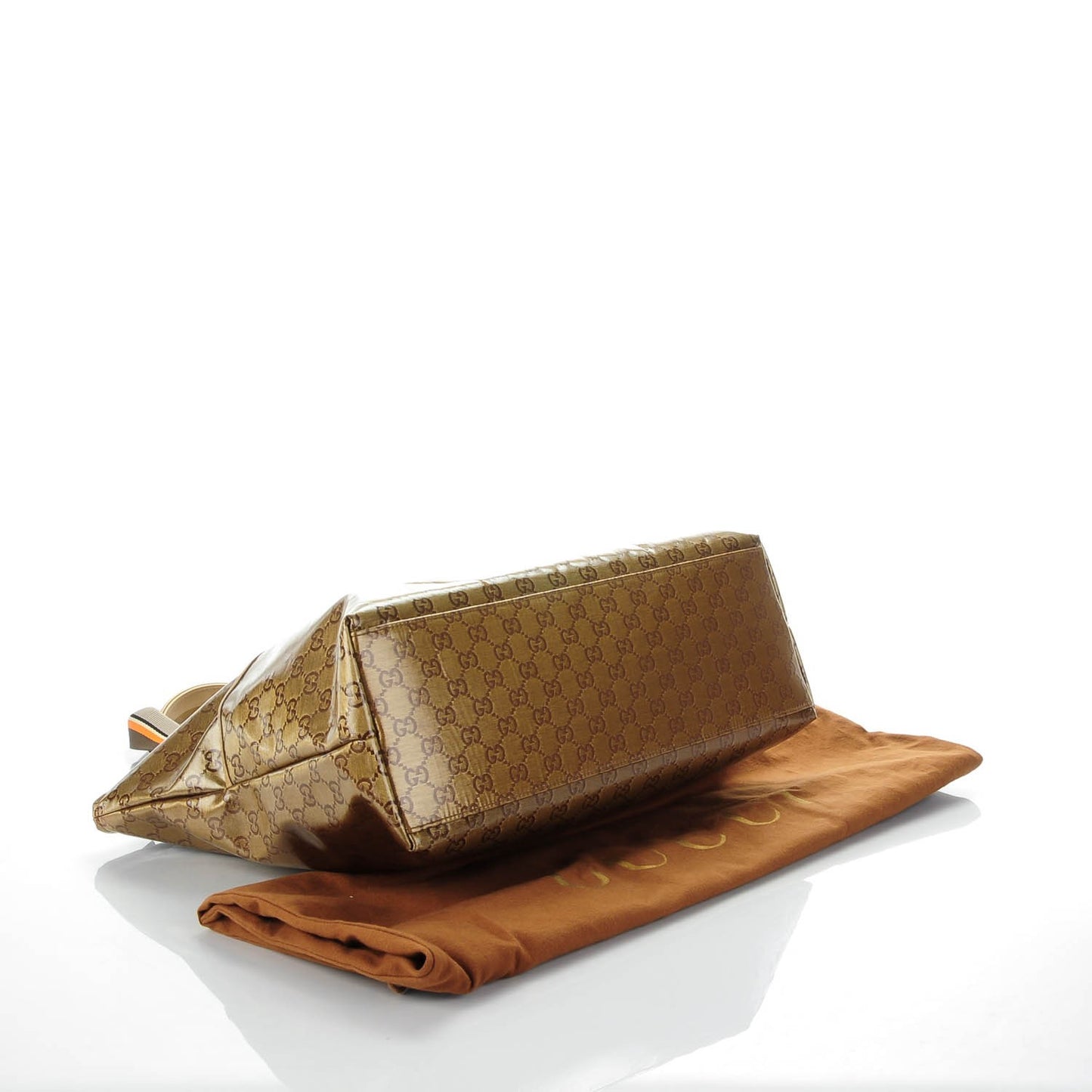 Crystal Monogram Web Diaper Tote Bronze