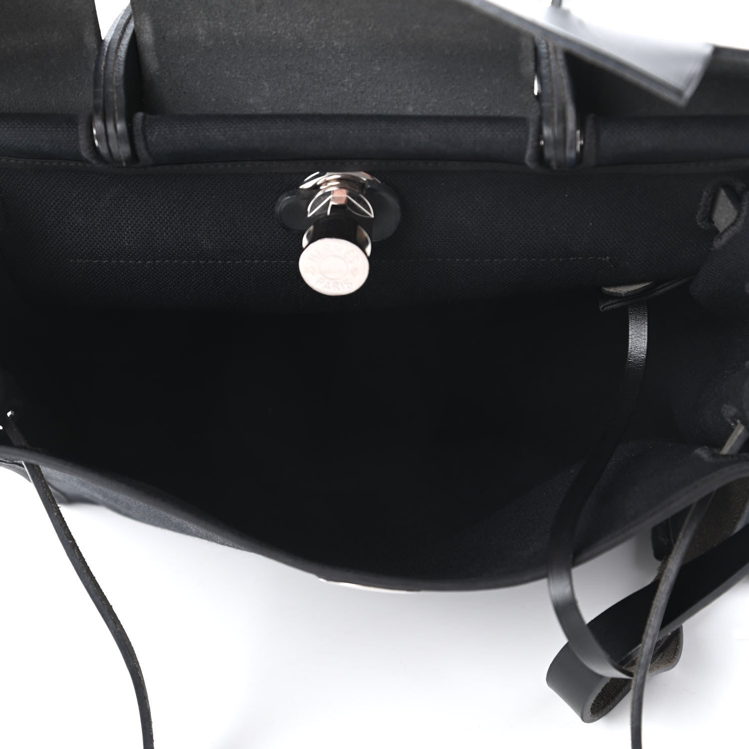 Hermes Military Toile Vache Hunter Herbag Zip PM 31 Black 5 of 9