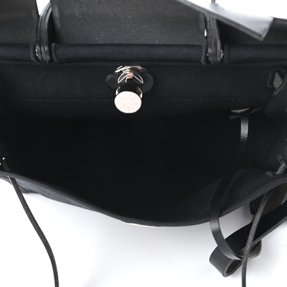 Hermes Military Toile Vache Hunter Herbag Zip PM 31 Black 5 of 9