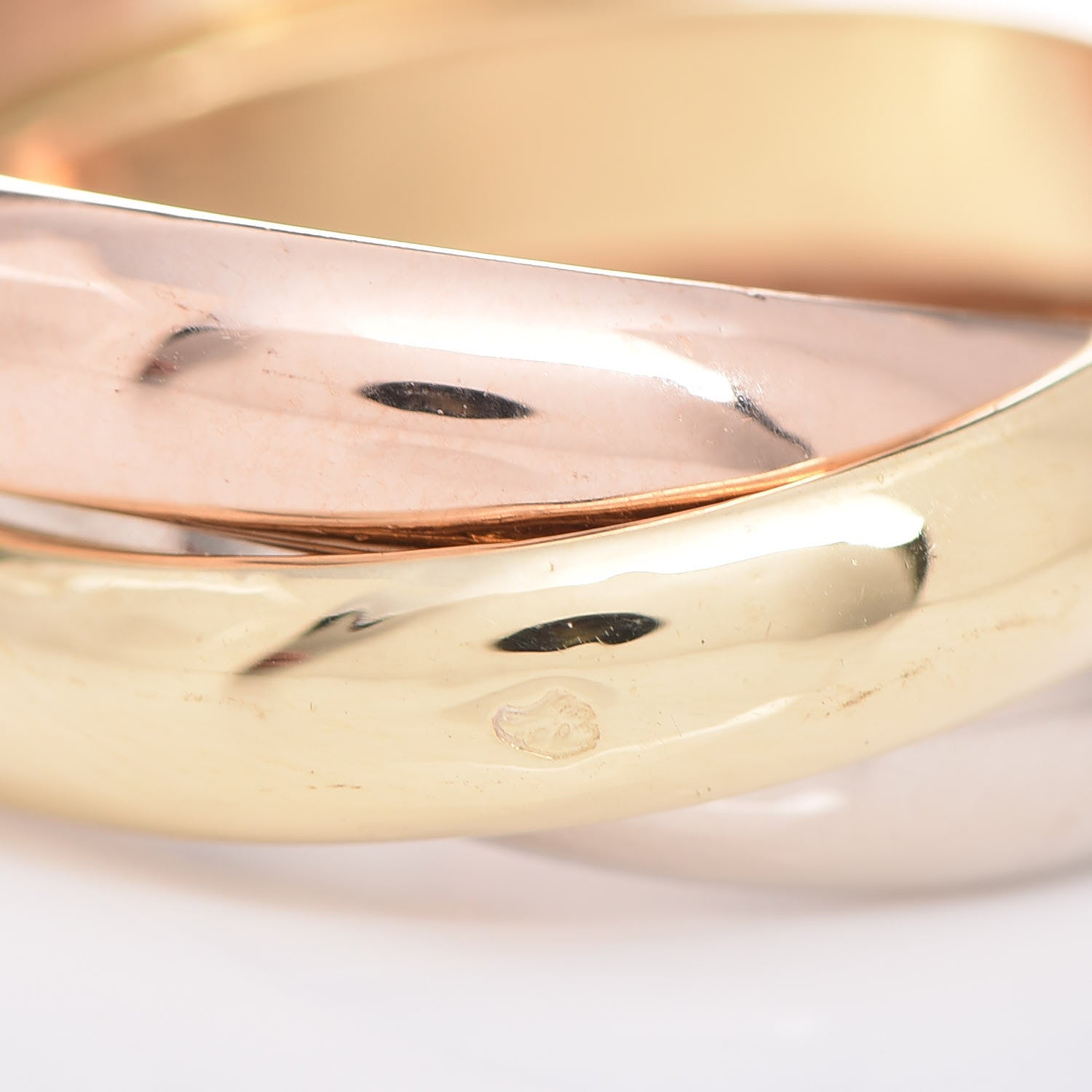 Cartier 18K Pink Yellow White Gold Classic Trinity Ring 51 5.75 5 of 8