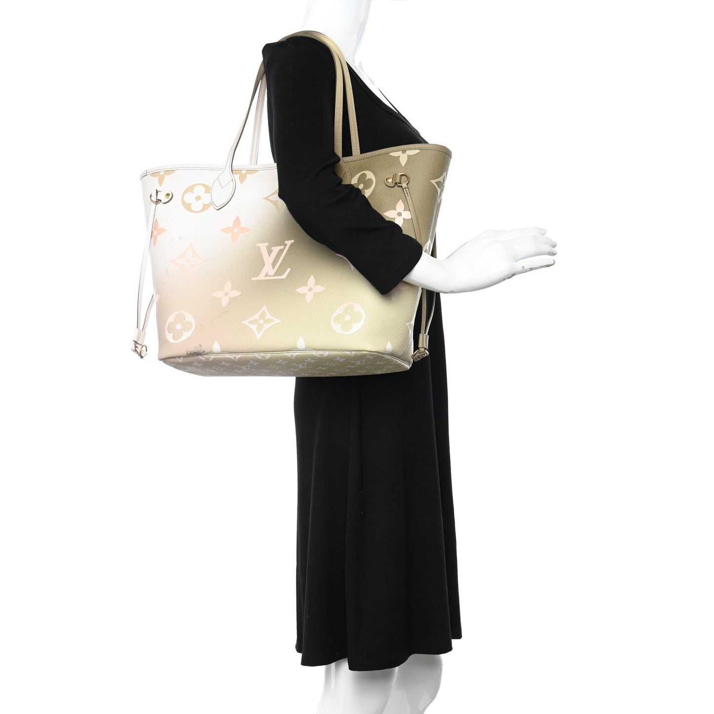 Monogram Giant Spring In The City Neverfull MM Sunset Kaki