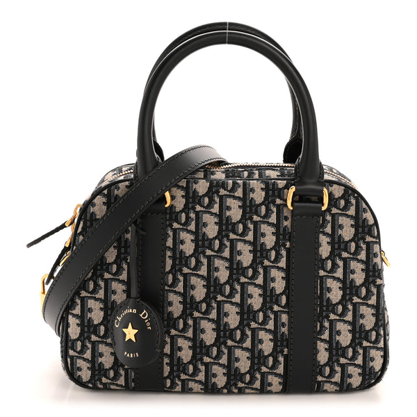 Christian Dior Oblique East West Medium D-Vibe Bowling Bag Navy