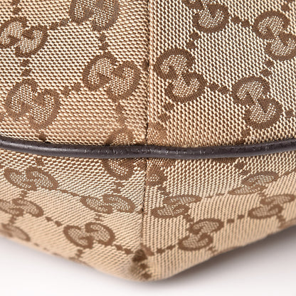 Gucci Monogram Web Medium Half Moon Hobo Dark Brown 10 of 11