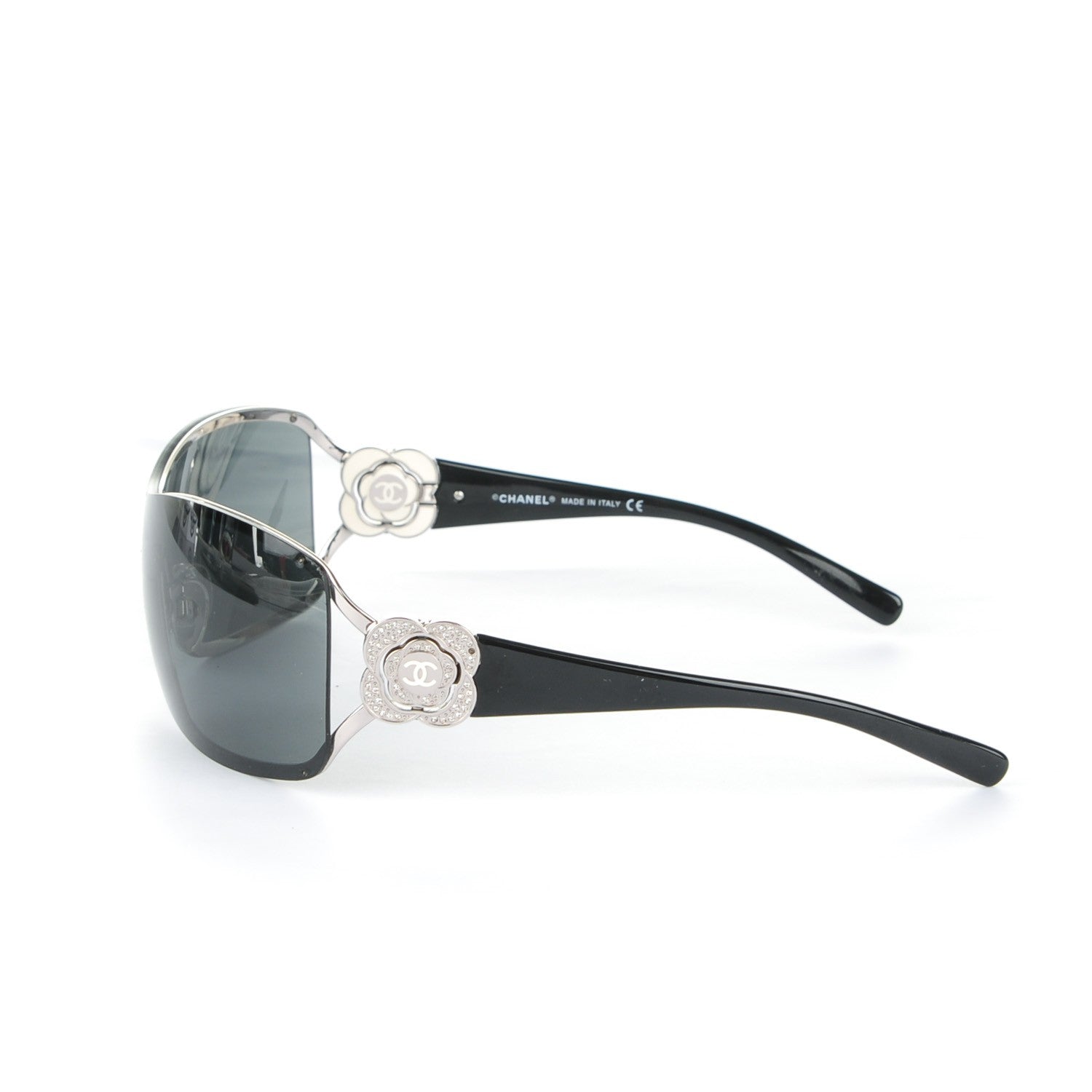 Chanel Swarovski Crystal Camellia CC Sunglasses 4164-B Black 2 of 6