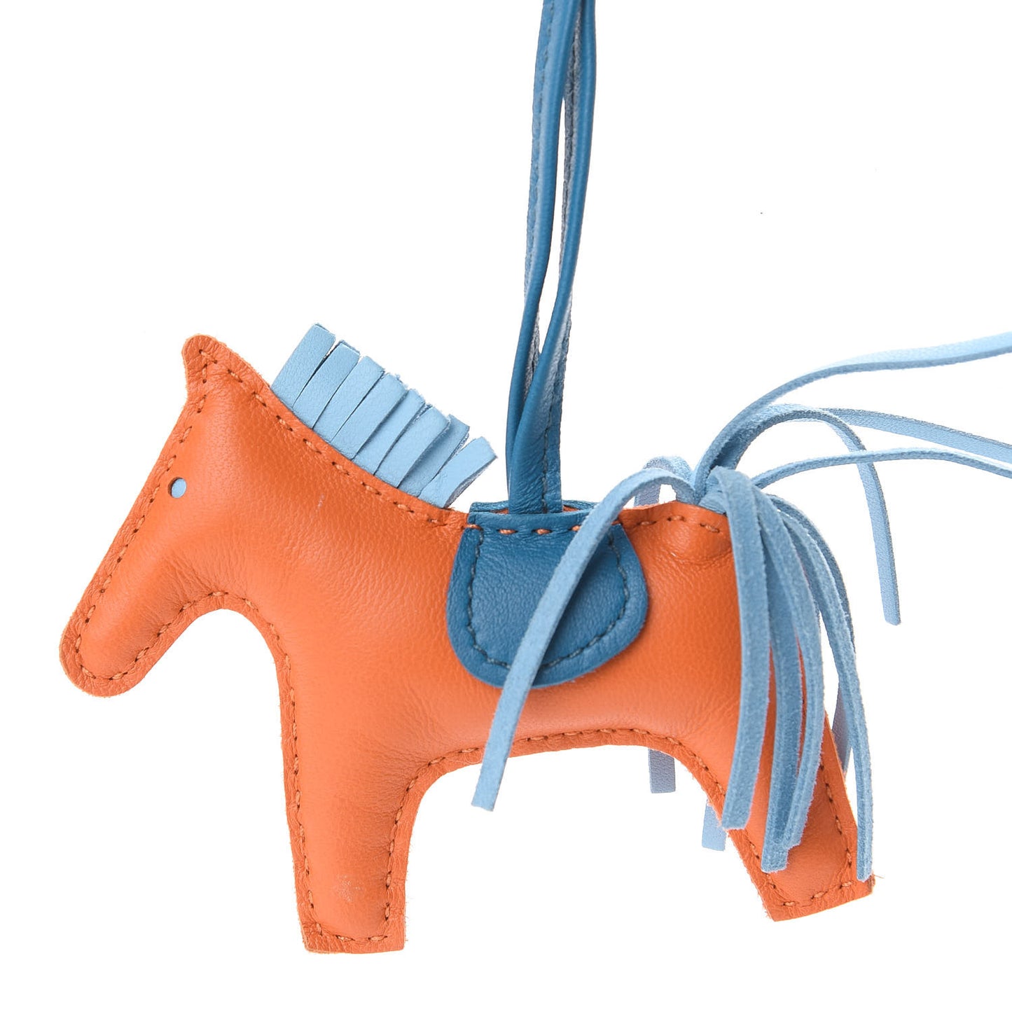 Milo Lambskin Grigri Rodeo Horse Bag Charm PM Feu Celeste Bleu Izmir