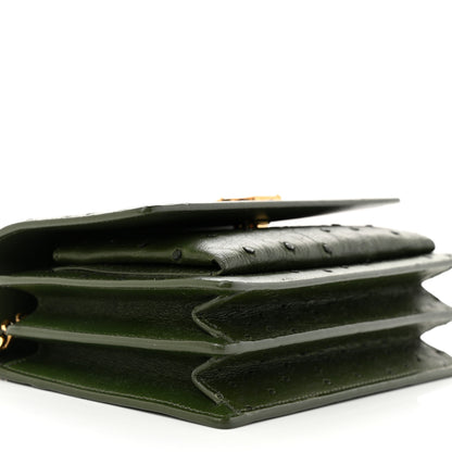 Saint Laurent Soft Ostrich Small Monogram Sunset Vert Olive 8 of 10
