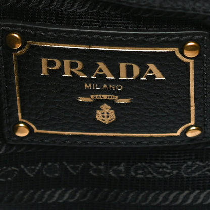 Prada Vitello Phenix Embossed Logo Hobo Black 6 of 9